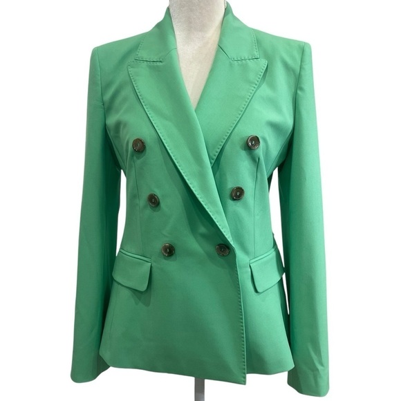 MARELLA Affetto By Max Mara Women’s Double Breasted Blazer Bright Green NWT $535 - Picture 3 of 16